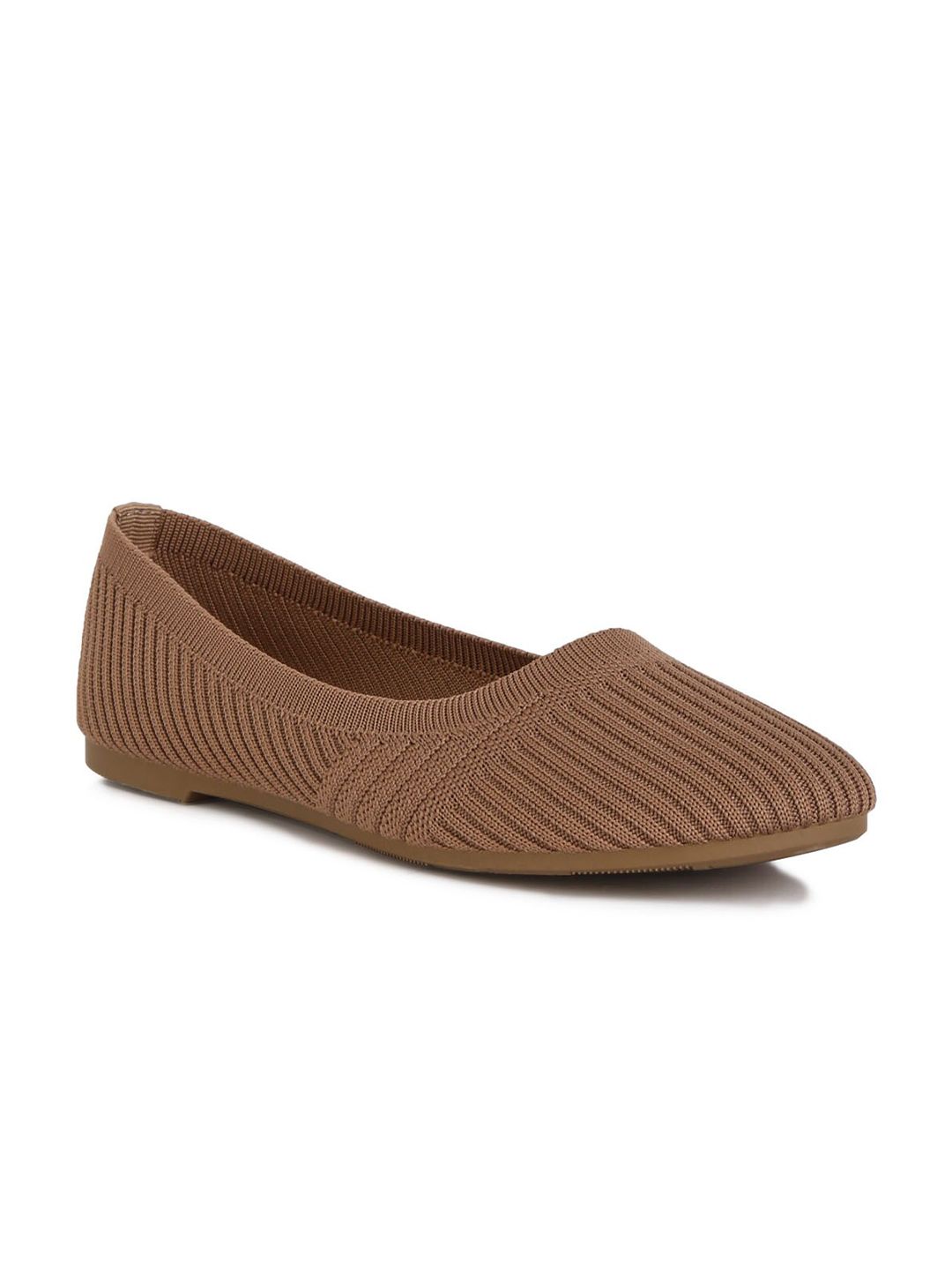 London Rag Textured Round Toe Ballerinas