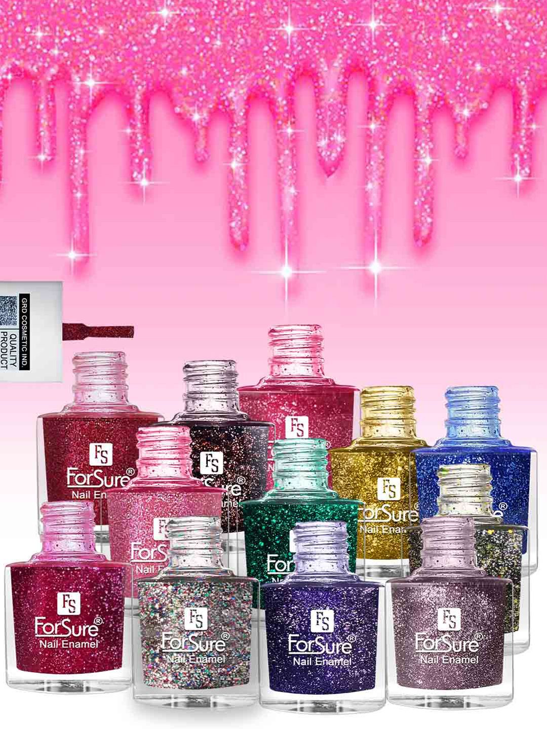 ForSure High Shine Set Of 6  Glitter Nail Polish-5ml Each - 89-100-91-93-94-95