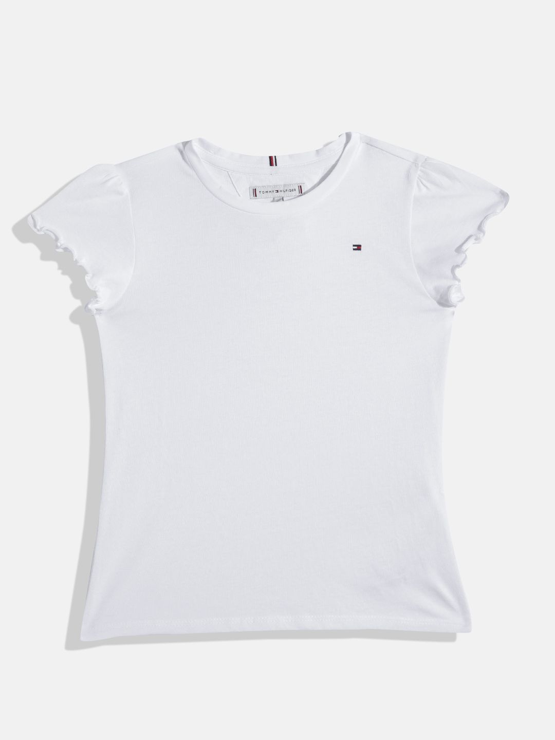Tommy Hilfiger Girls Round-Neck Slim Fit T-shirt