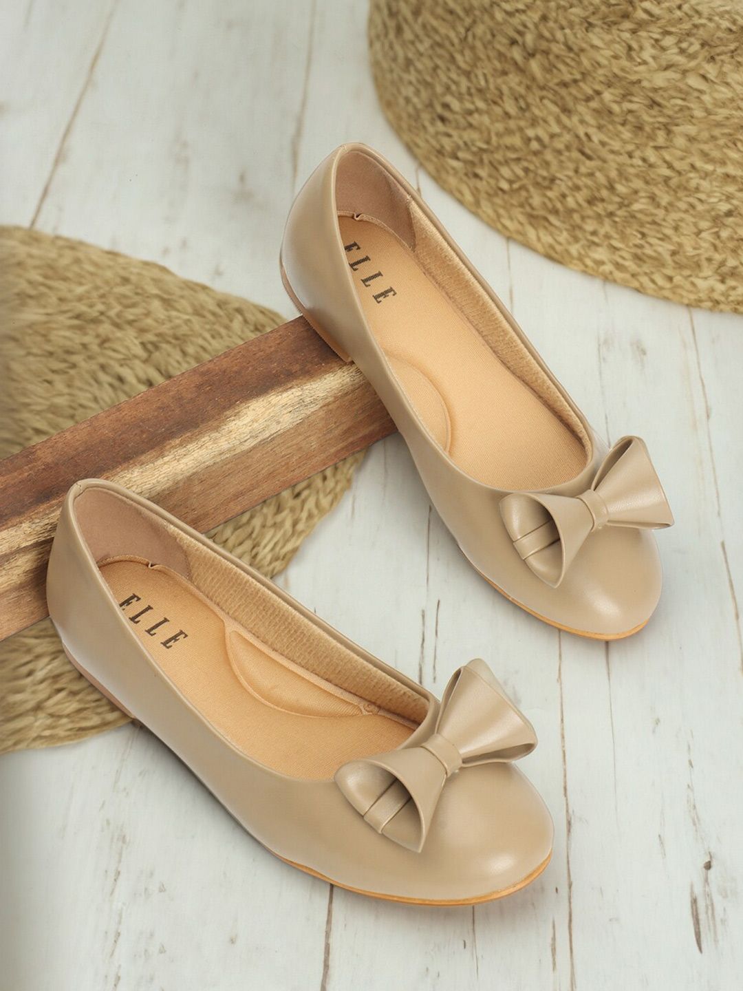 ELLE Round Toe Bows Detail Ballerinas