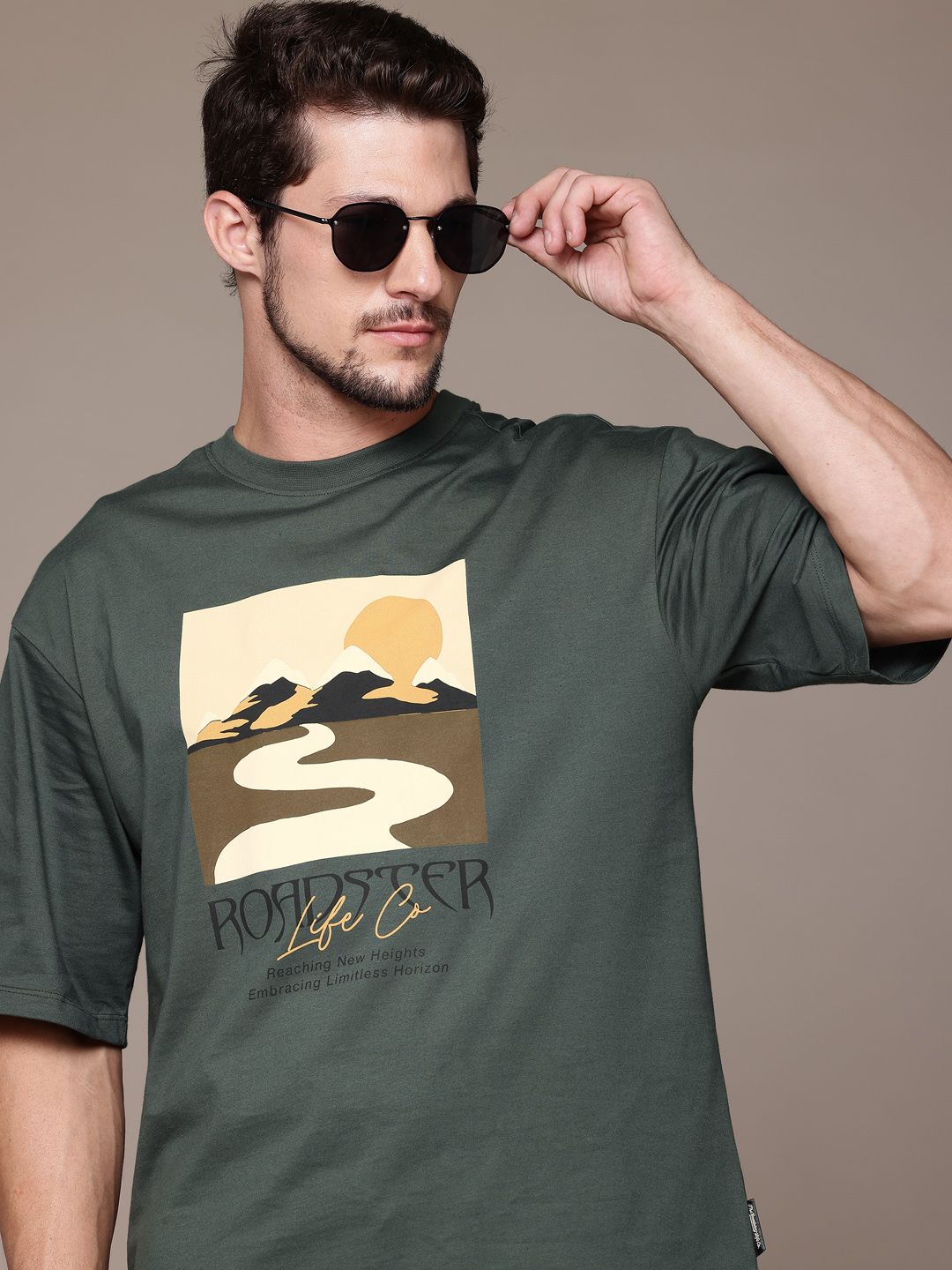 The Roadster Lifestyle Co. Men Printed Relaxed Fit Pure Cotton T-shirt