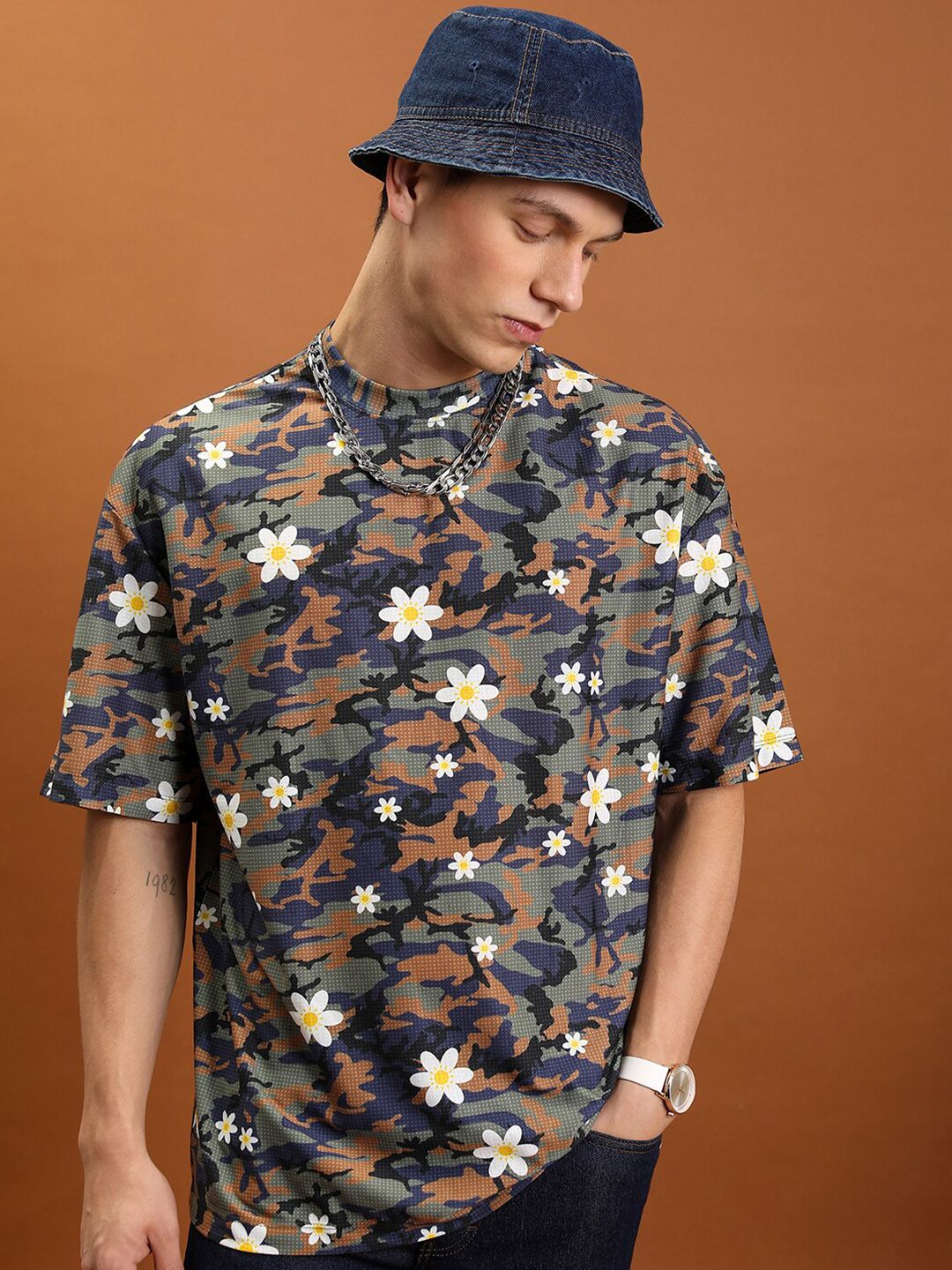 HIGHLANDER Floral Printed Slim Fit T-shirt
