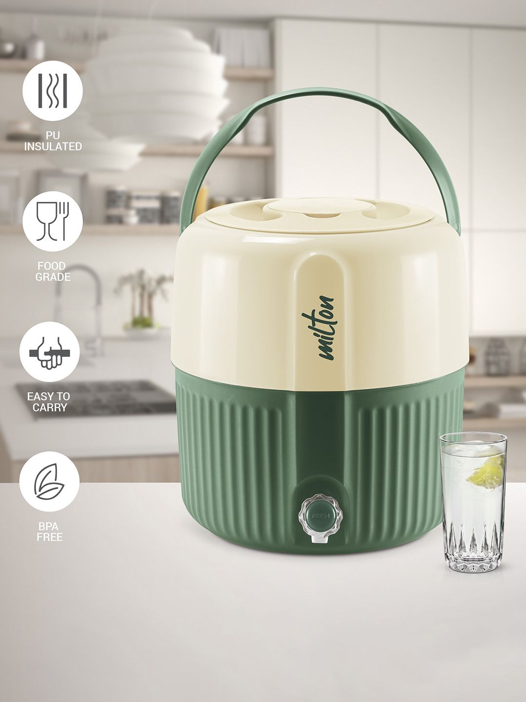 Buy Milton Kool Pristine Green 18 Insulated Water Jug 16L - Water