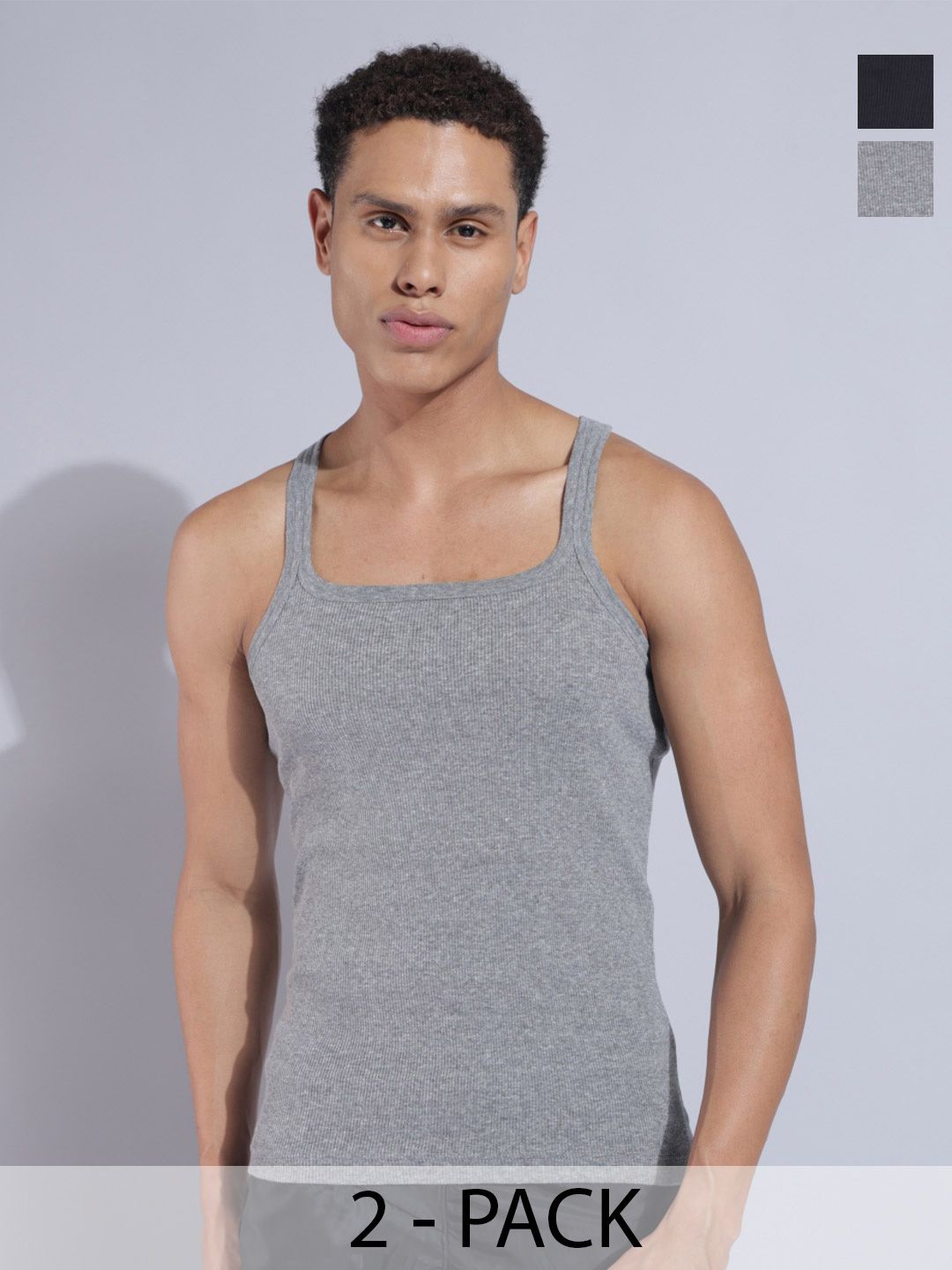 Dollar Bigboss Men Solid Pack of 2 Premium Combed Cotton Gym Vest