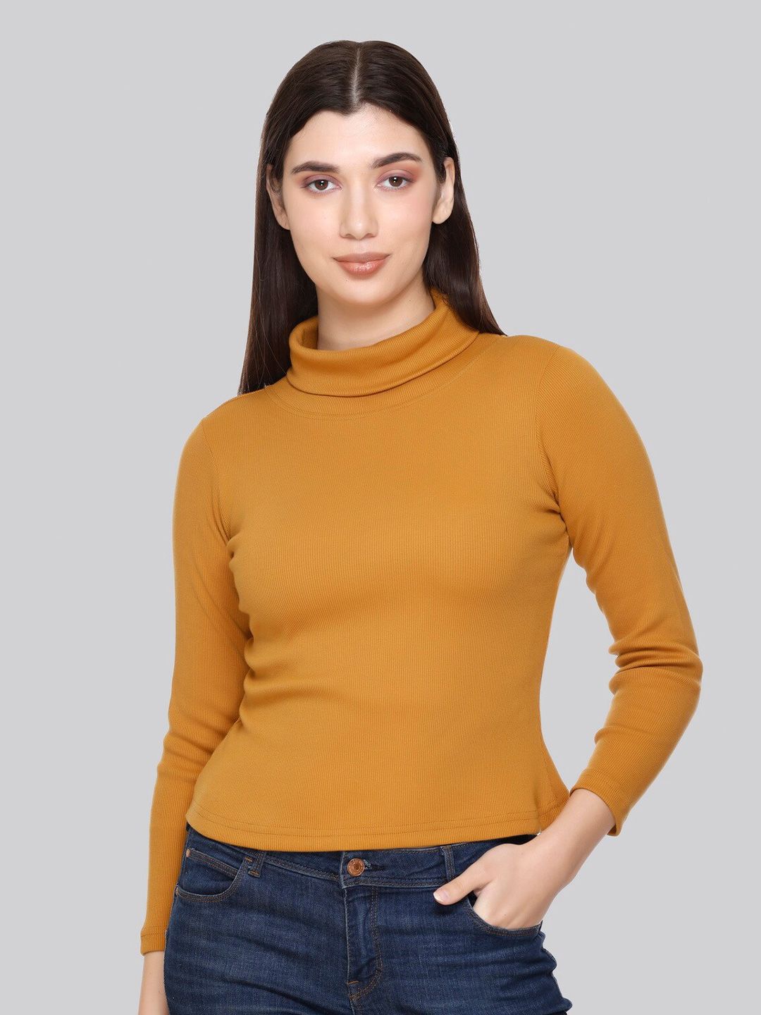 PLUSH PUSH THE FASHION Turtl Neck Top Price in India