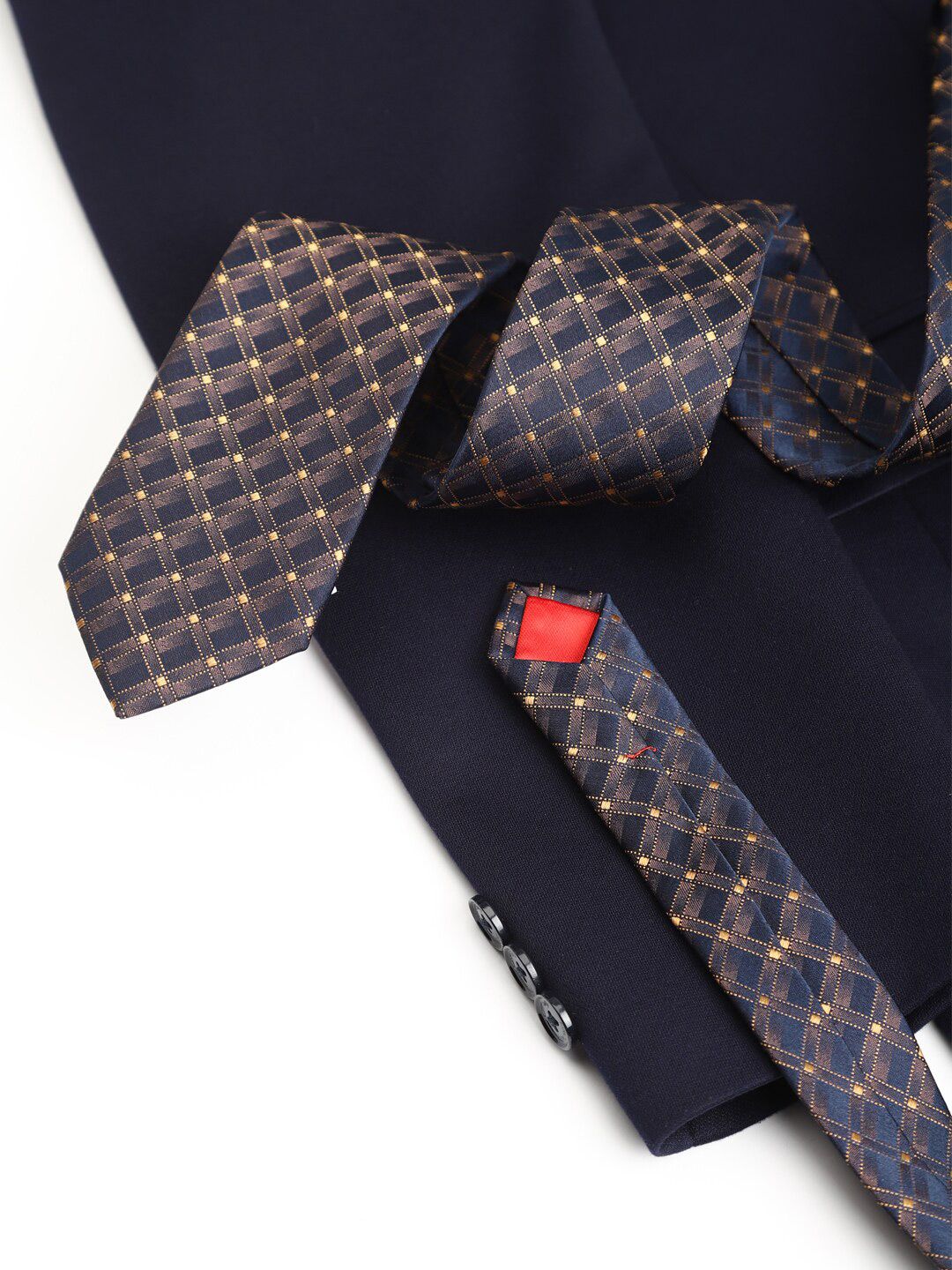 Peter England Men Woven Design Broad Tie