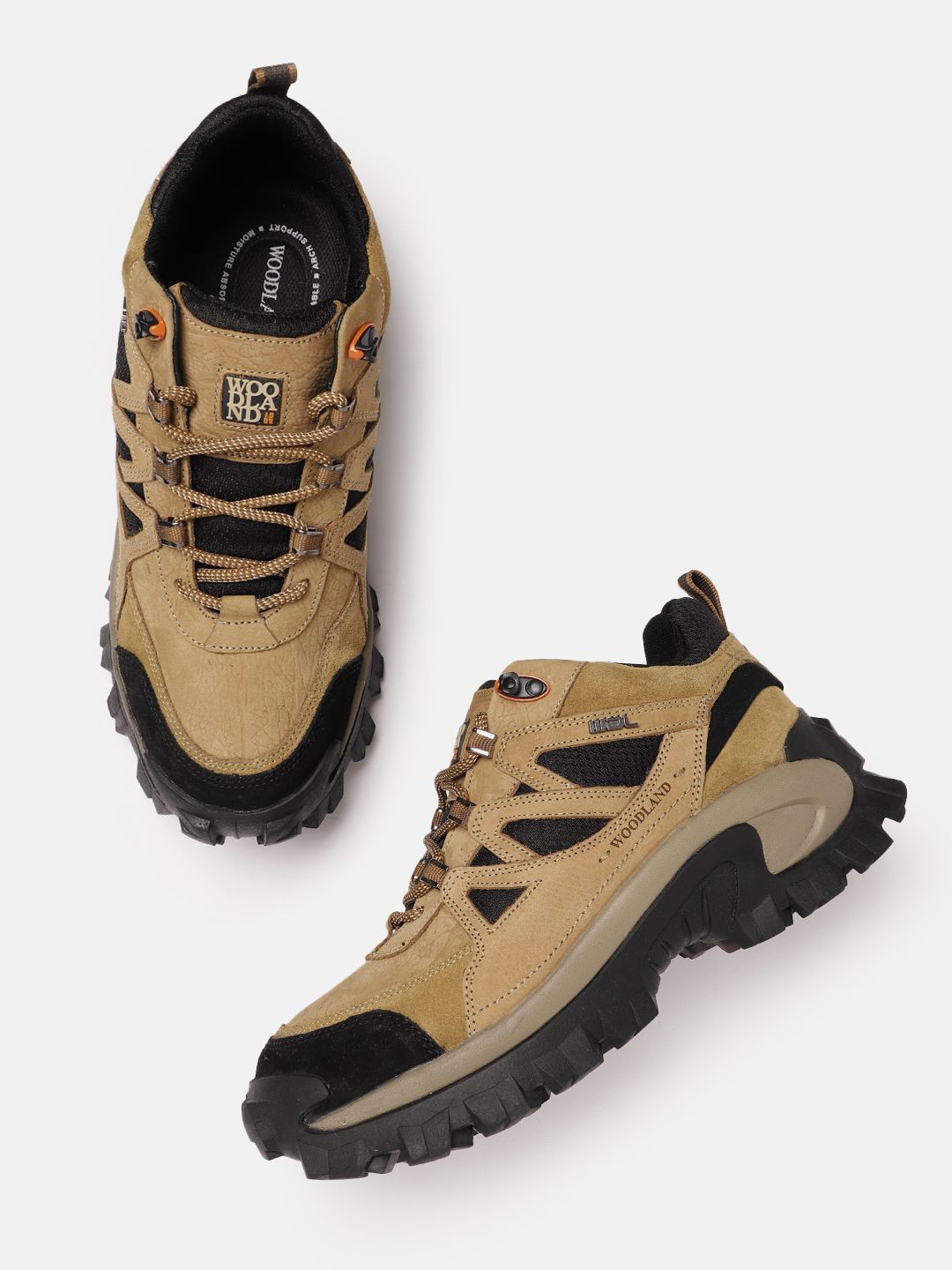 Woodland Woodland Men Woven Design Suede Sneakers