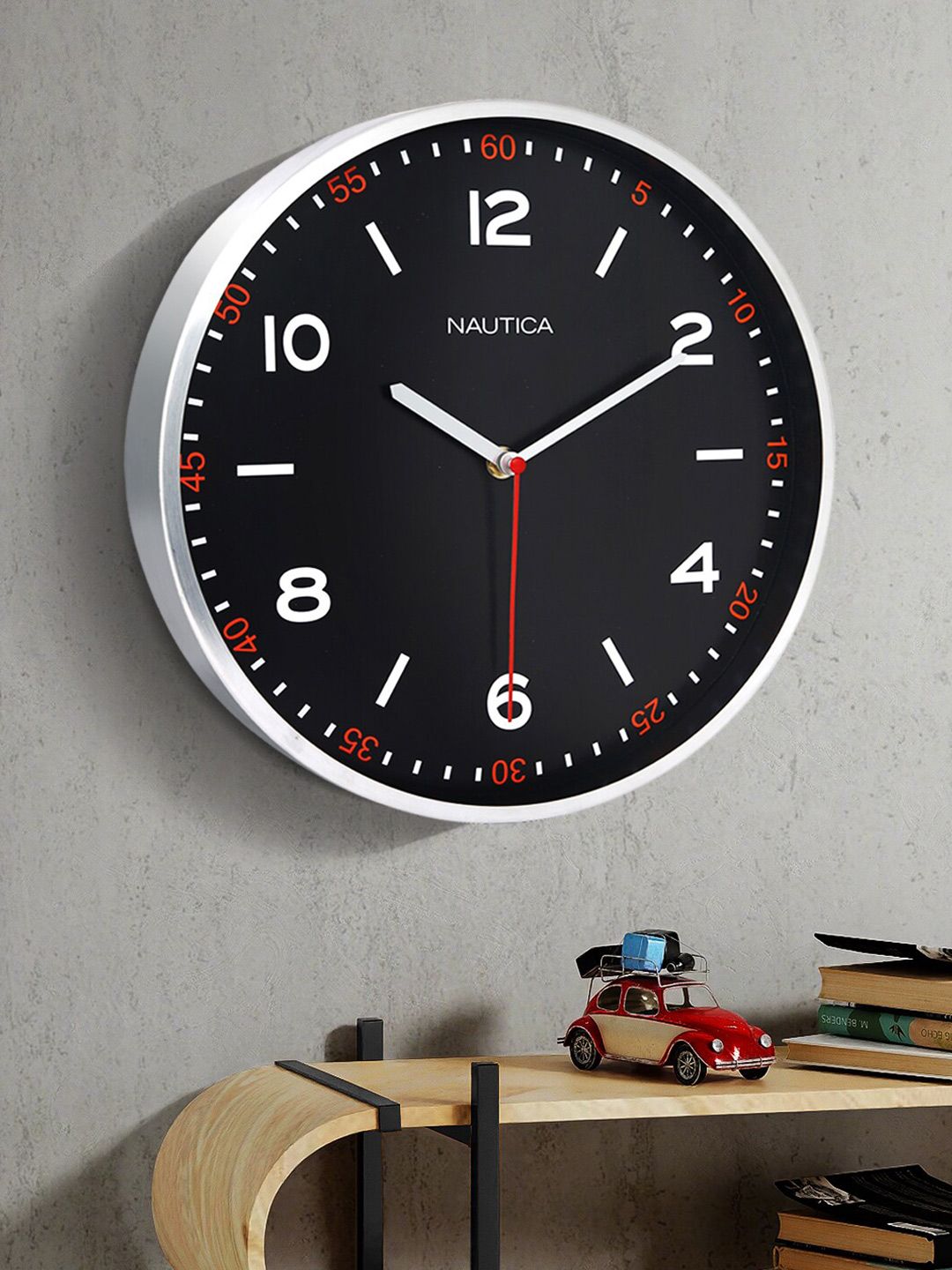 Buy Nautica Black Contemporary Wall Clock - Clocks for Unisex