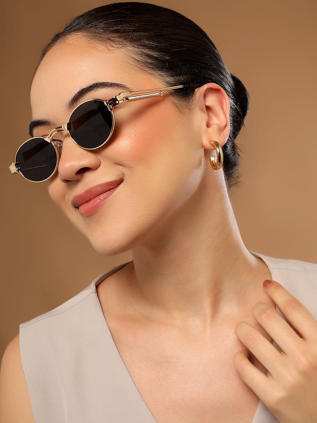 Buy Voyage Unisex Oval Sunglasses with UV Protected Lens