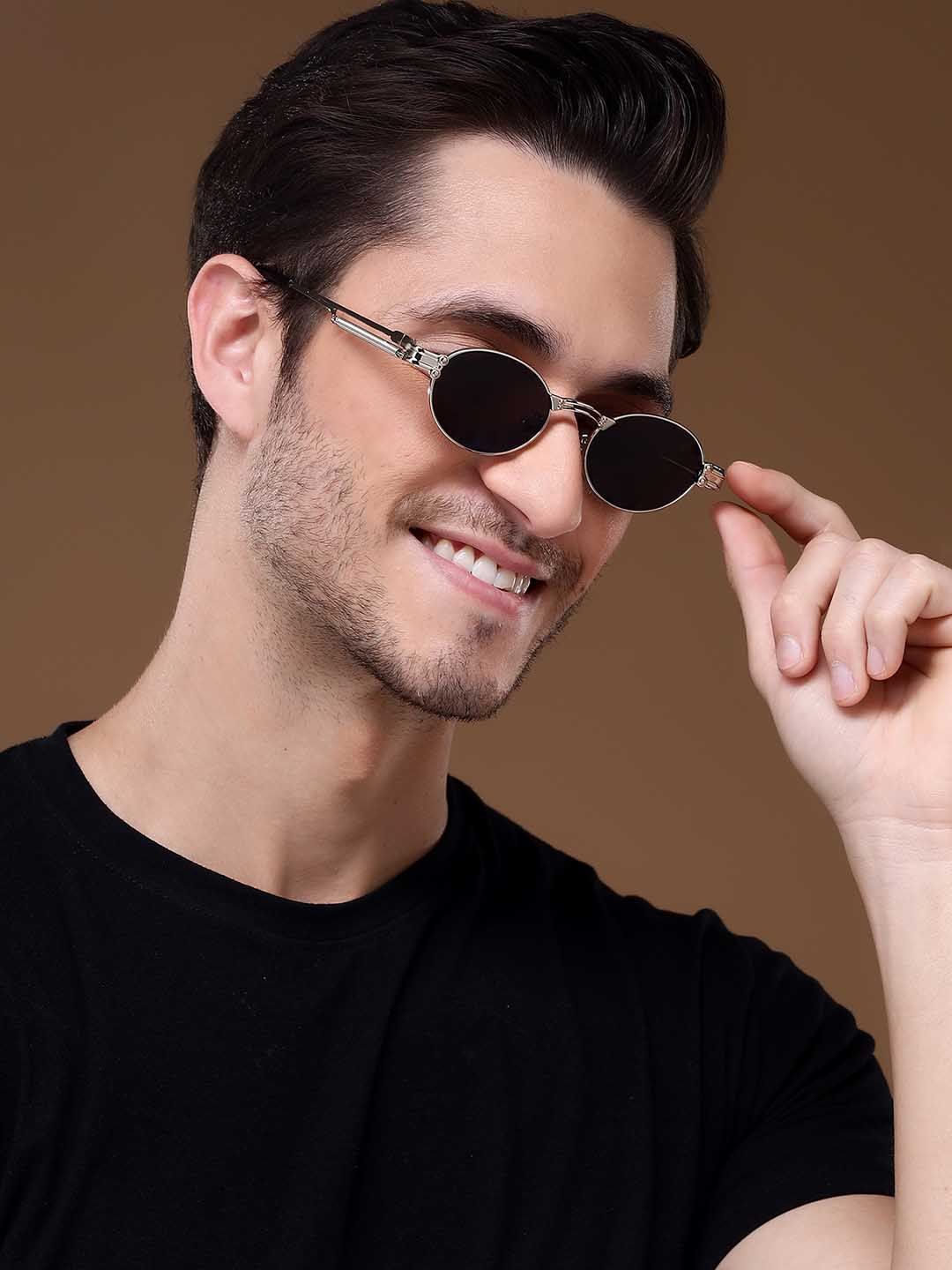 Buy Voyage Unisex Oval Sunglasses with UV Protected Lens