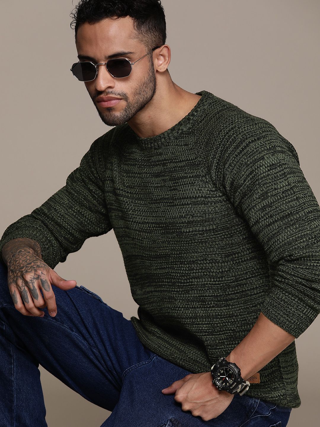 Roadster Men Speckled Pullover Sweater