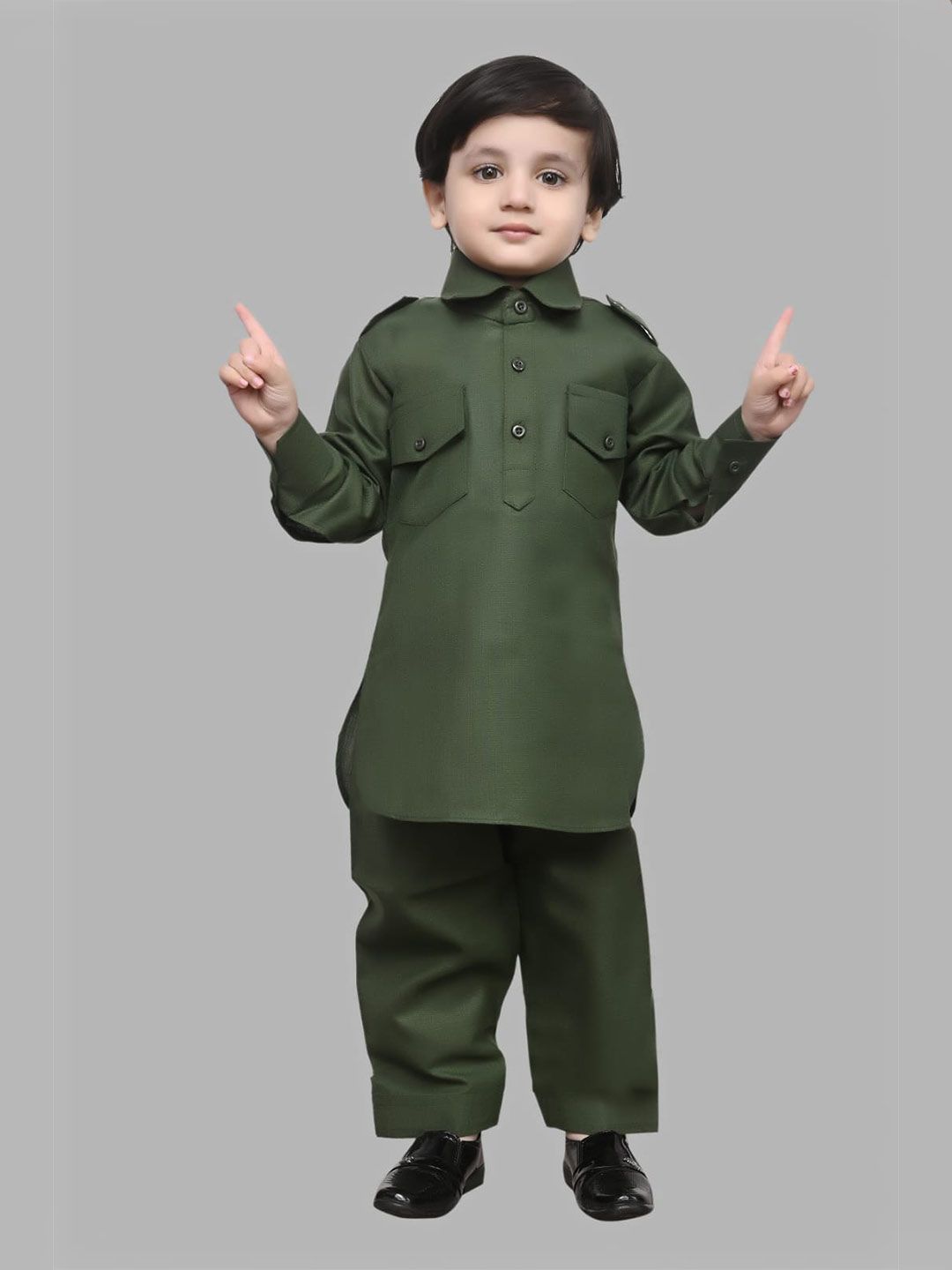 BAESD Boys Shirt Collar Kurta with Pyjamas