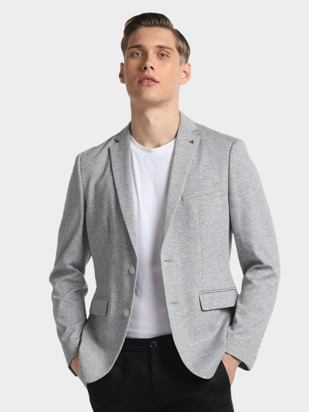 Arrow Men Slim-Fit Notched Lapel Long Sleeves Single Breasted Blazer