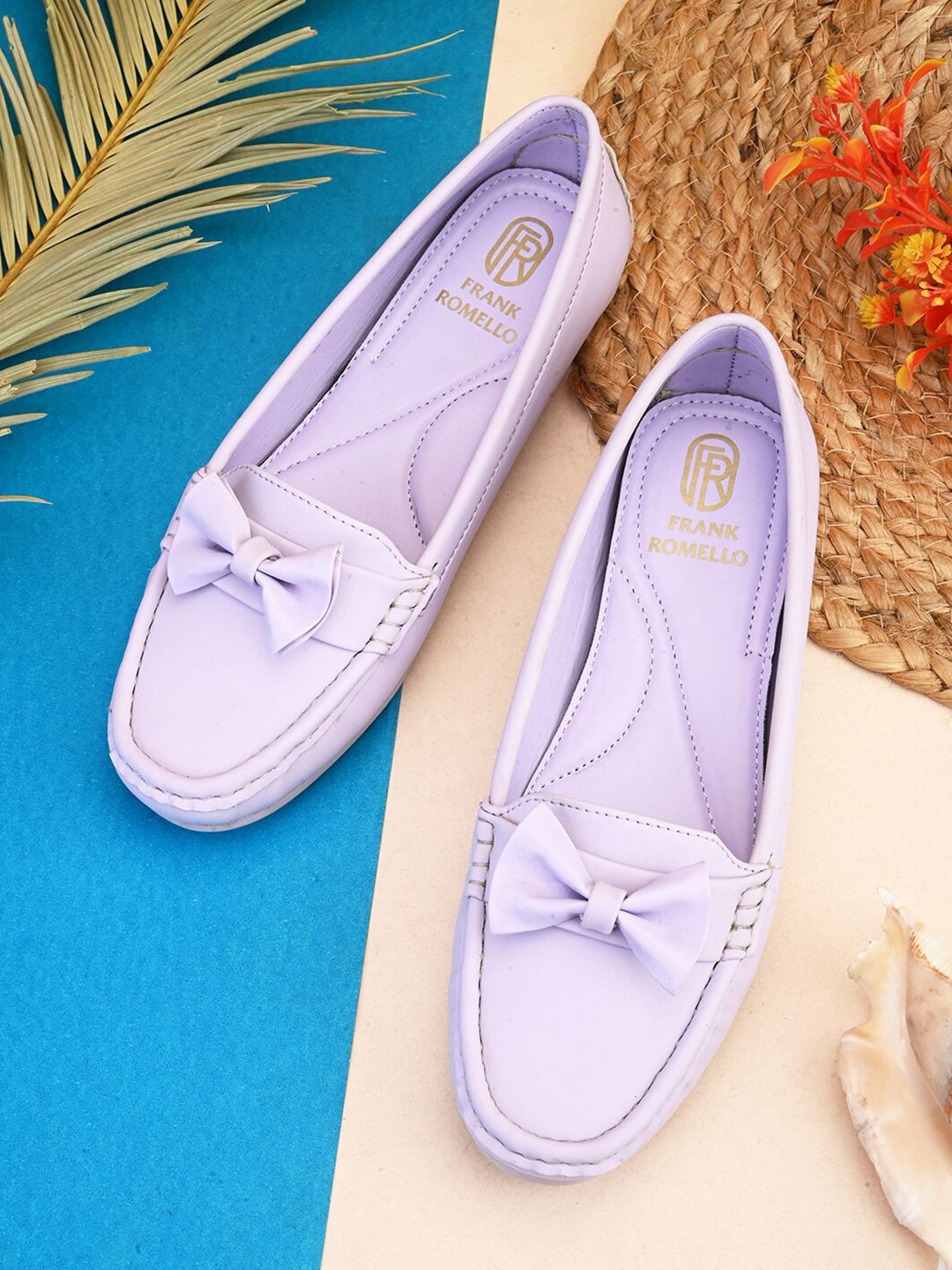 FRANKROMELLO Round Toe Bow Ballerinas
