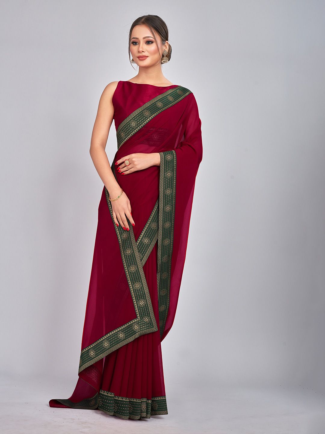 CastilloFab Selection Of 2 Ethnic Pure Georgette Sarees Price in India