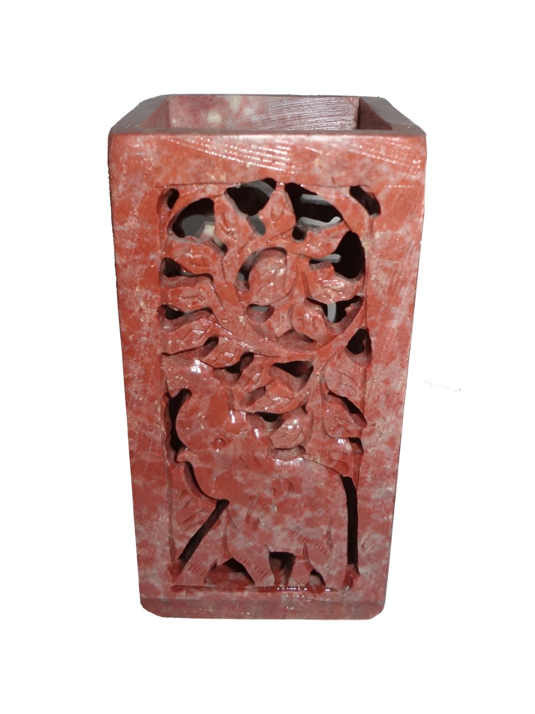 Avinash Handicrafts Beige Textured Reusable Carved Brush Holder
