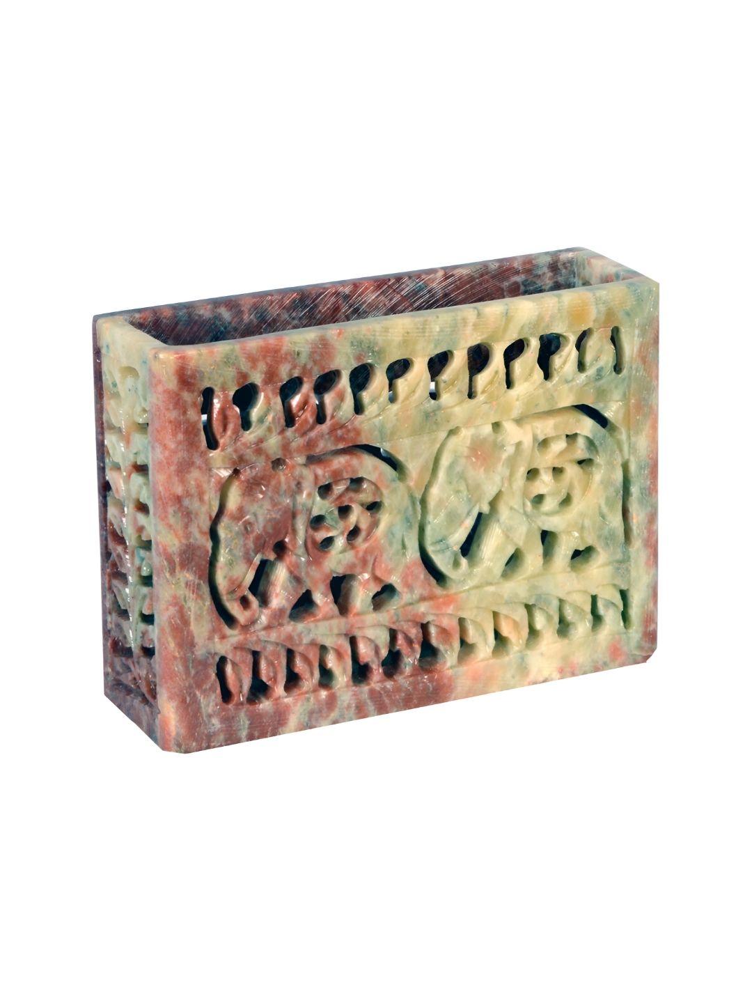 Avinash Handicrafts Brown & Beige Textured Reusable Carved Brush Holder