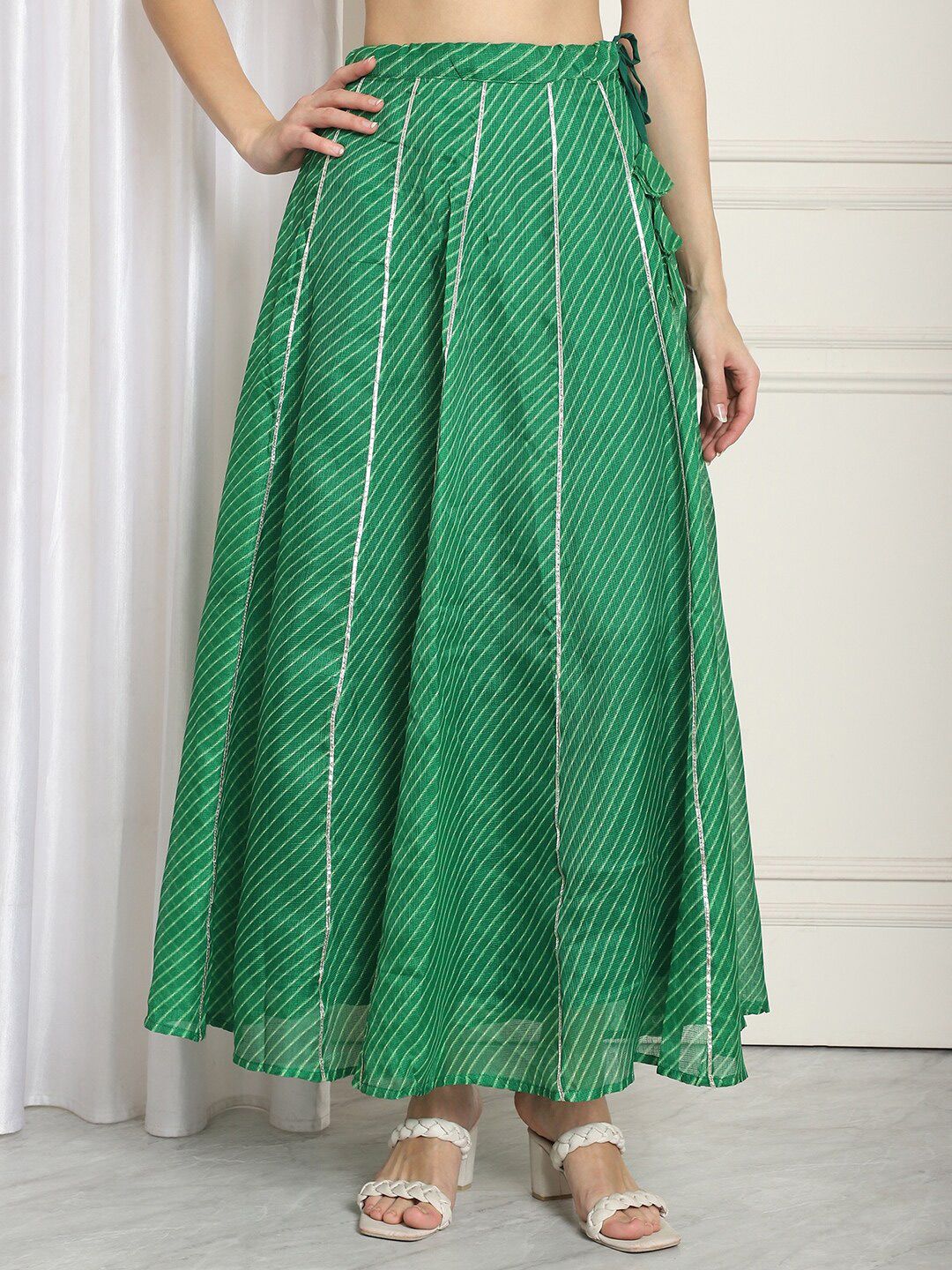 NEUDIS Striped Flared Maxi Length Skirt Price in India