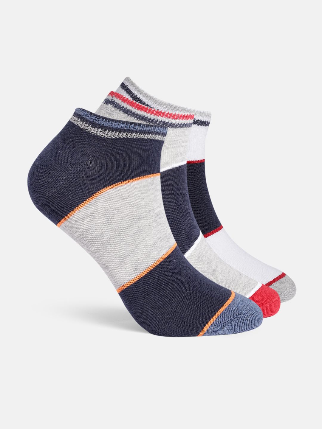 Mast & Harbour Men Pack of 3 Striped Ankle Length Socks