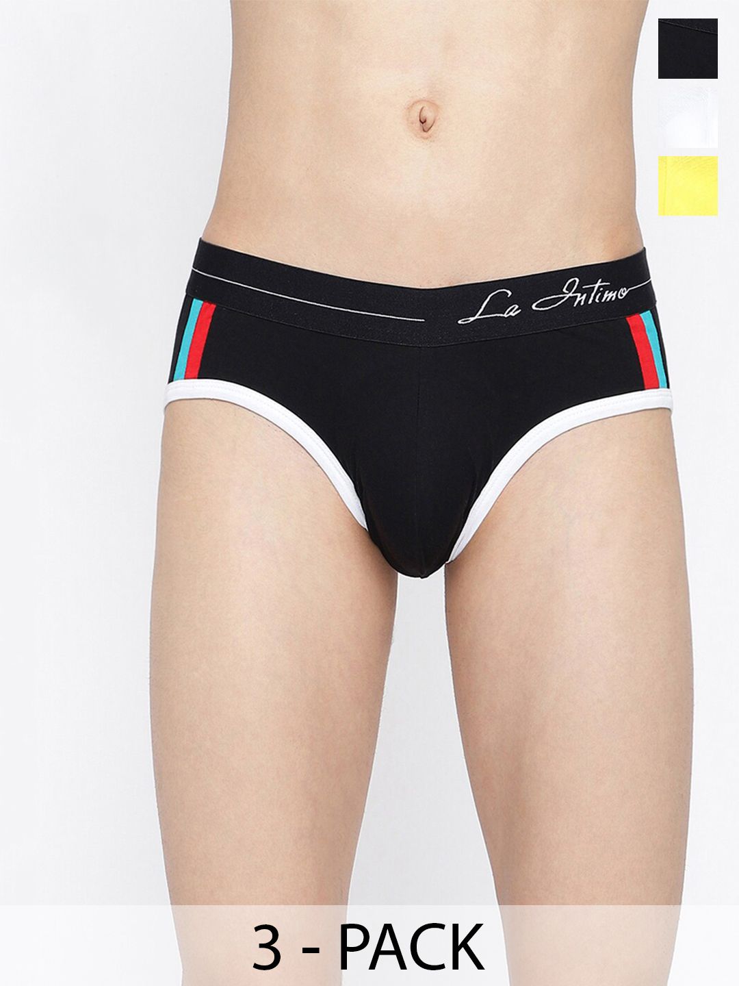La Intimo Pack Of 3 Mid-Rise Anti-Microbial Basic Briefs LIBR030C