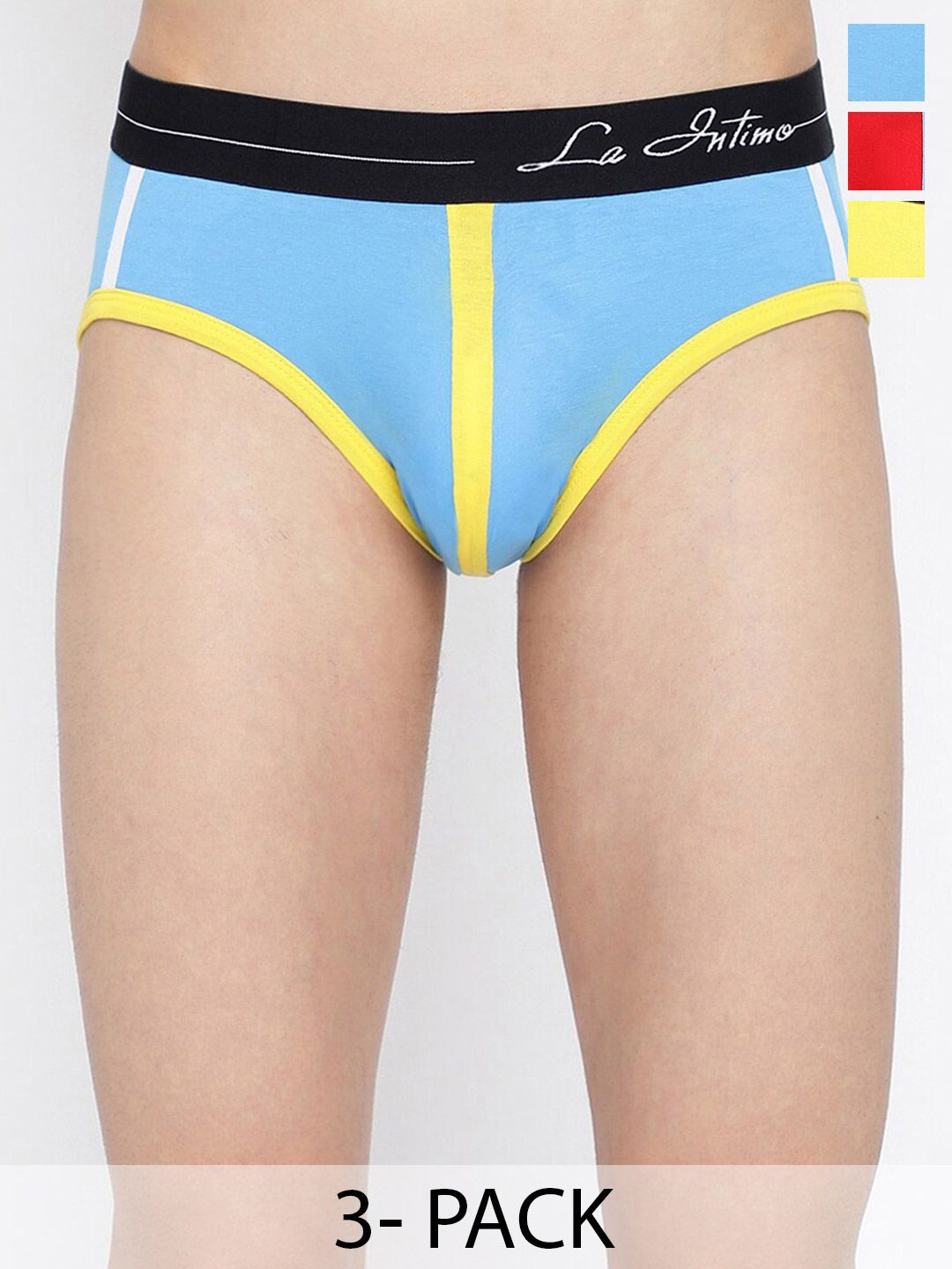 La Intimo Pack Of 3 Mid Rise Anti Microbial Basic Briefs LIBR080C