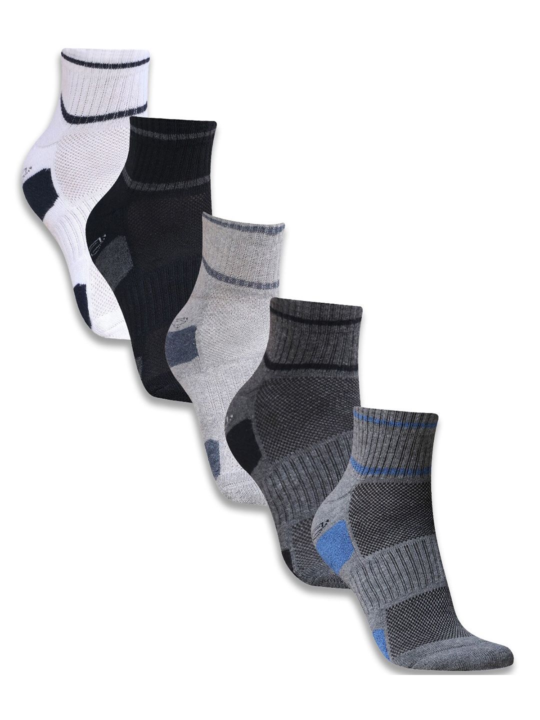 Dollar Socks Men Pack Of 5 Patterned Cotton Ankle-Length Socks