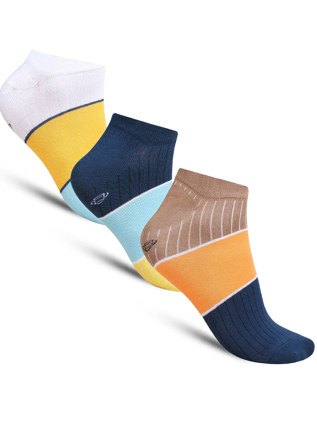 Dollar Socks Men Pack Of 3 Patterned Cotton Shoe-Liner Socks