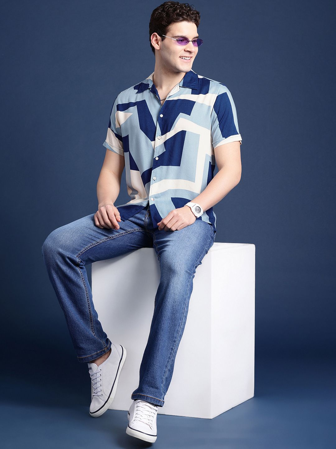 Mast & Harbour Men Slim Fit Printed Casual Shirt