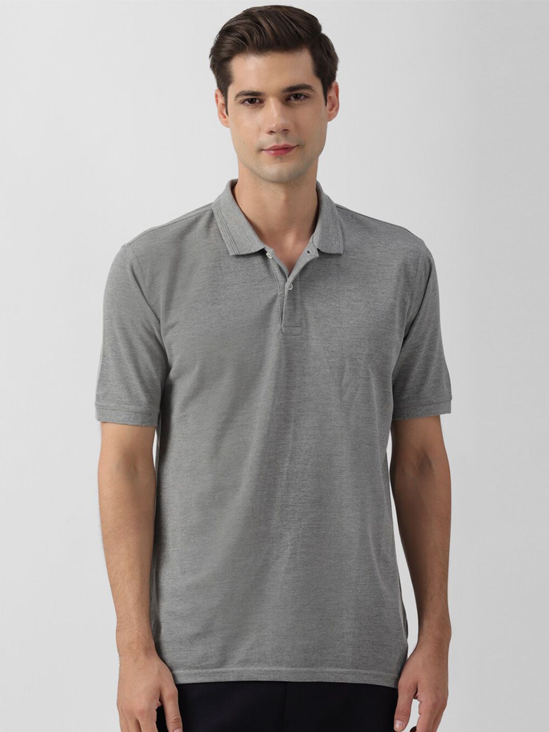 Peter England Casuals Checked Cotton Polo Collar T-shirt