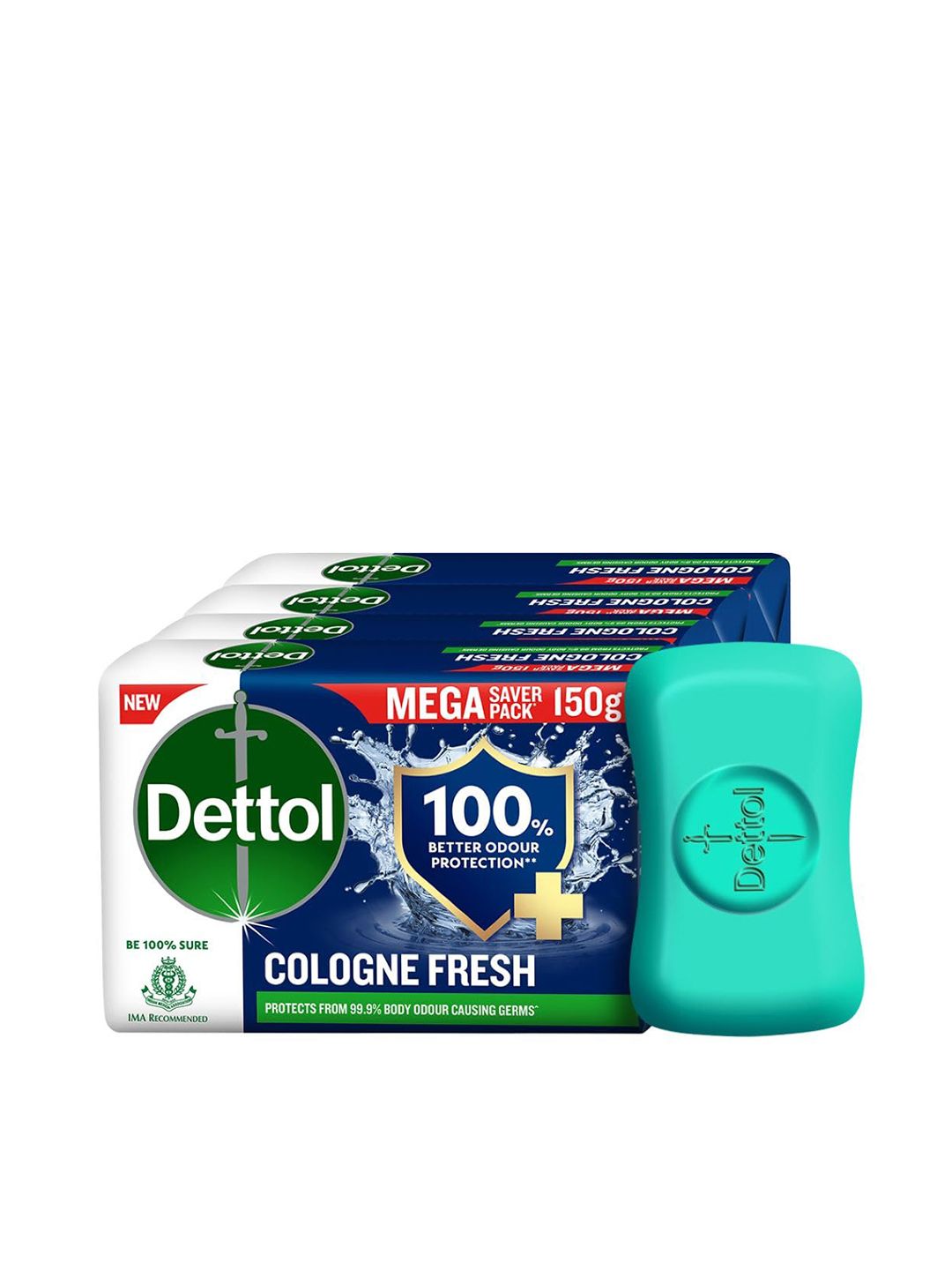 Dettol Set of 4 Cologne Fresh Bathing Soap Bar - 150g each