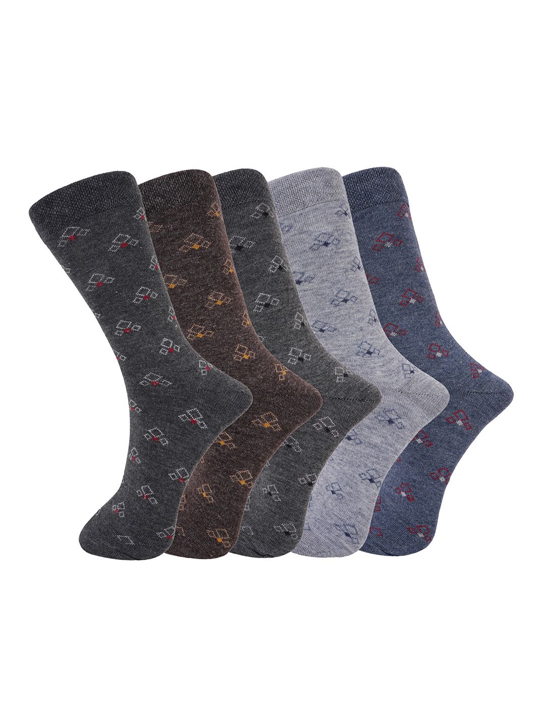 BAESD Men Pack Of 5 Assorted Cotton Ankle-Length Socks