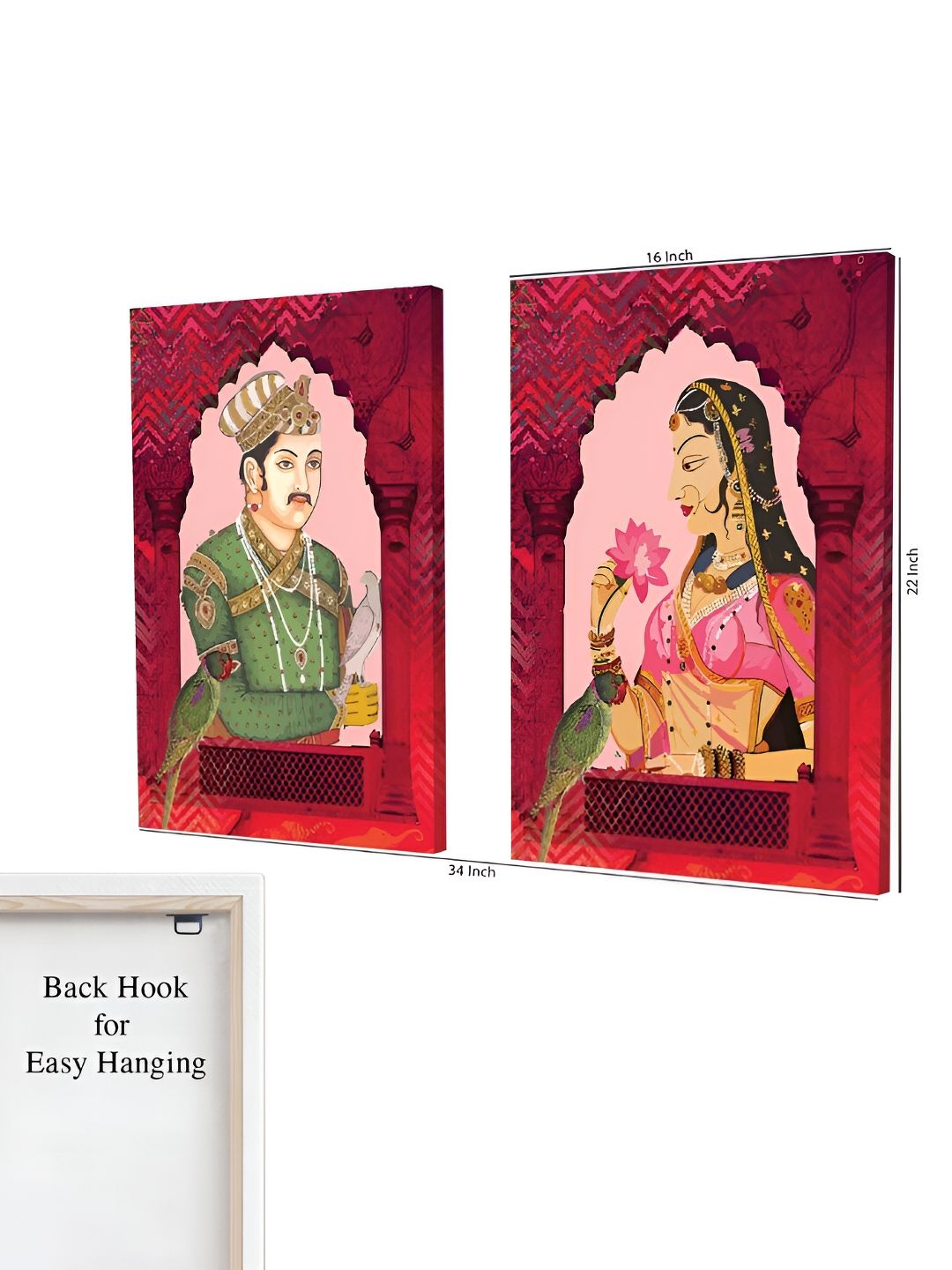Buy Art Street Shah Jahan Mumtaz Synthetic Wood 2 Piece Wall