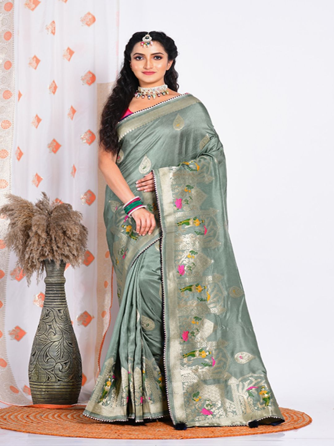 Morchari Woven Design Zari Saree Price in India
