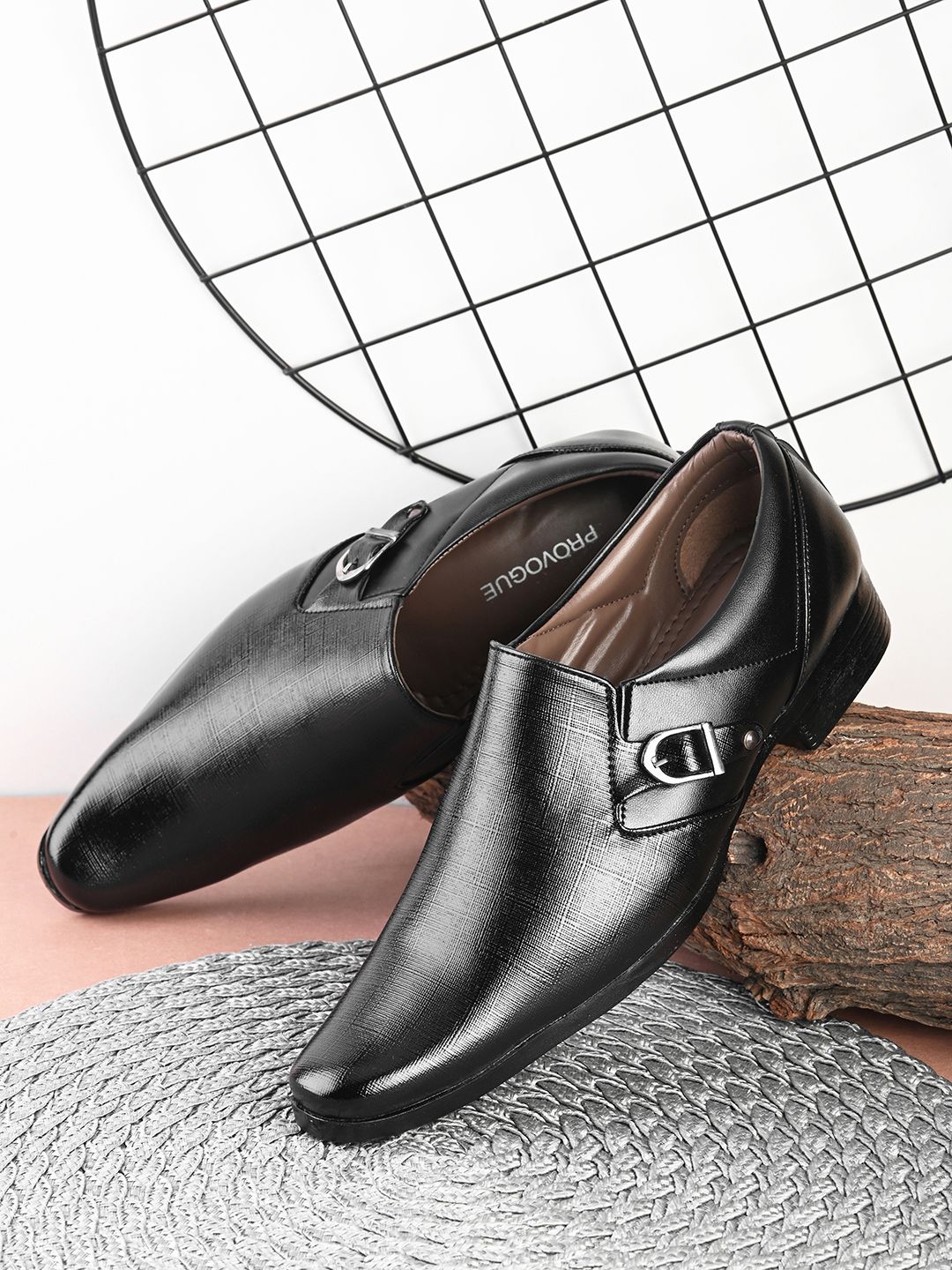Provogue Men Textured Formal Monk Shoes