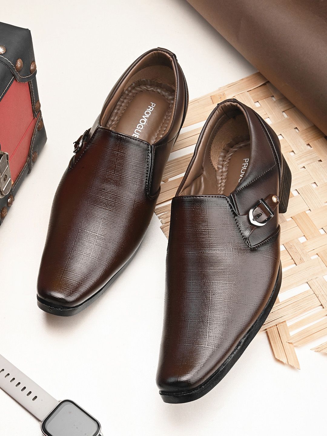 Provogue Provogue Men Textured Slip-On Shoes