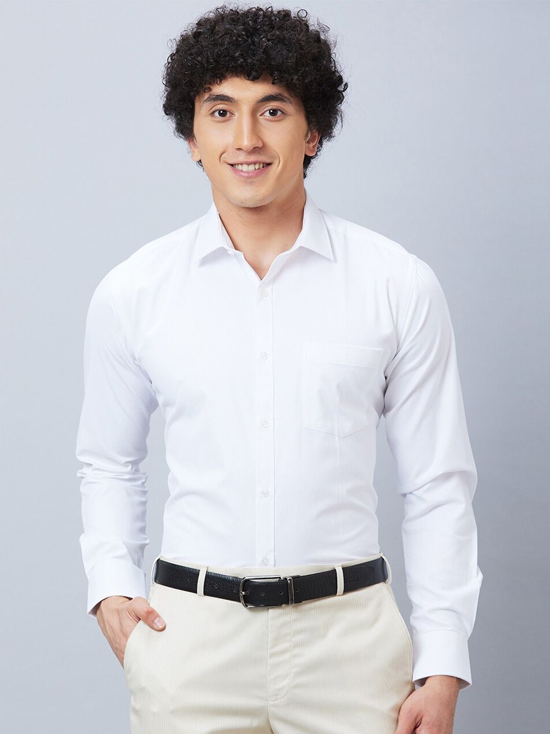Park Avenue Cotton Spread Collar Slim Fit Straight Formal Shirt