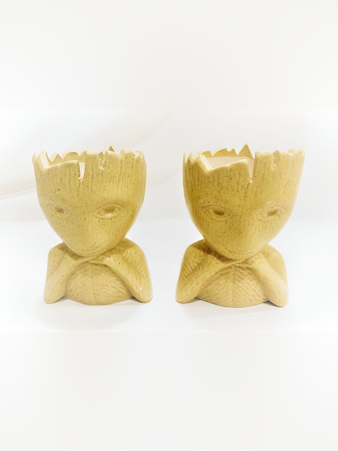Your Local Store Brown 2 Pieces Textured Ceramic Planters