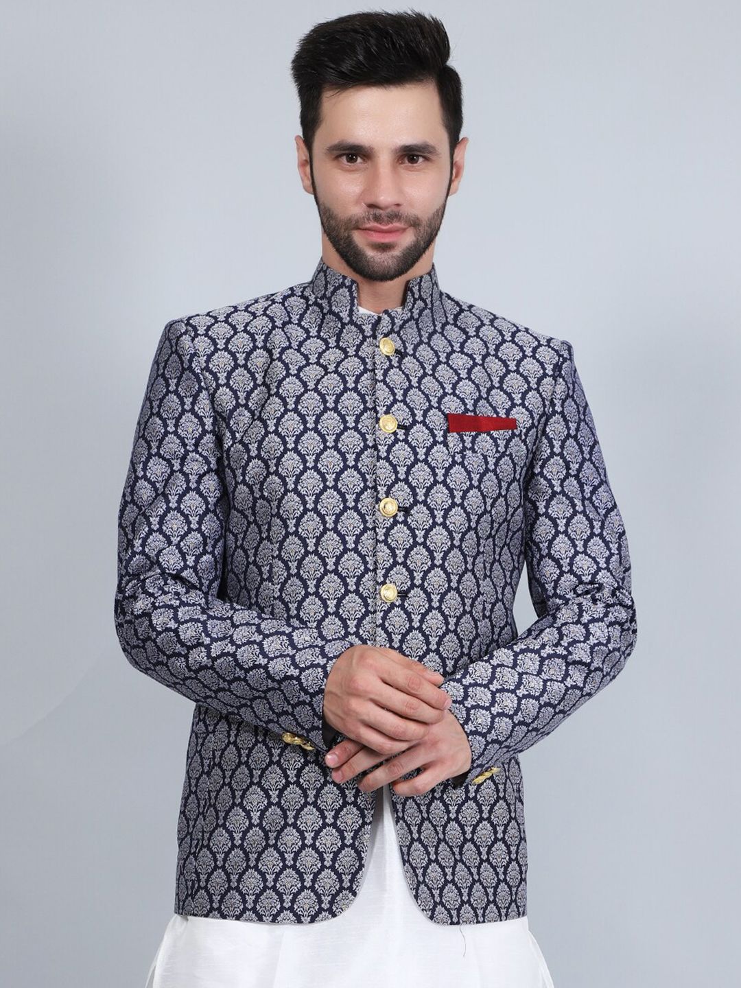 Wintage Ethnic Printed Bandhgala Blazer