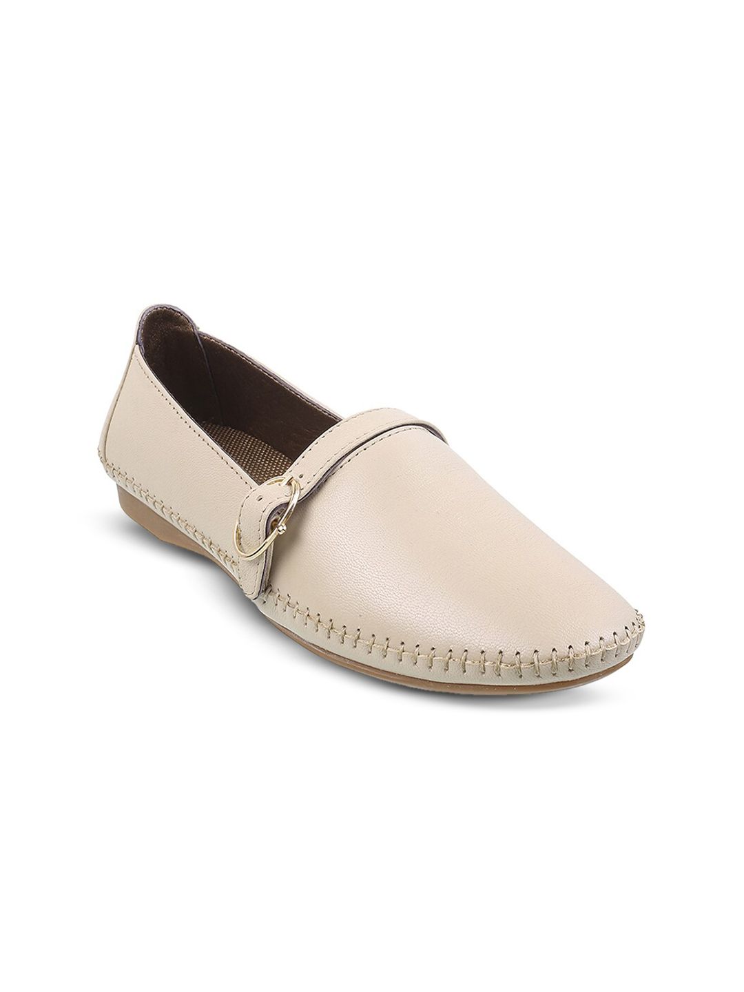 Mochi Round Toe Buckles Detail Ballerinas