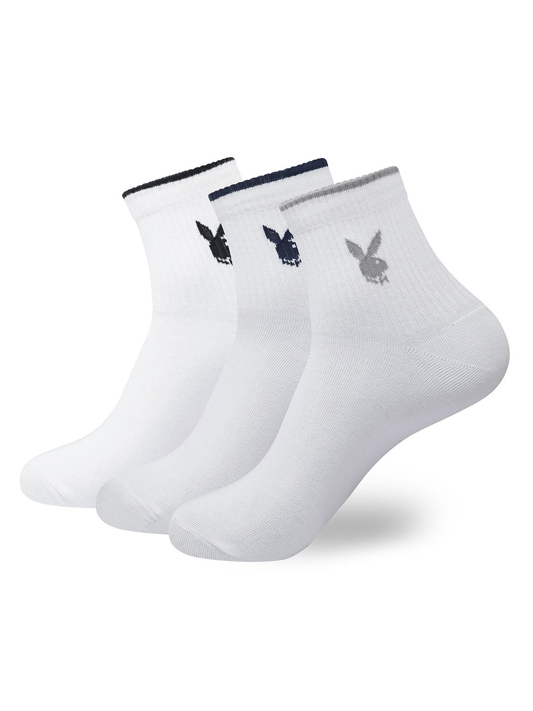 Playboy Men Pack Of 3 Printed Above Ankle Socks