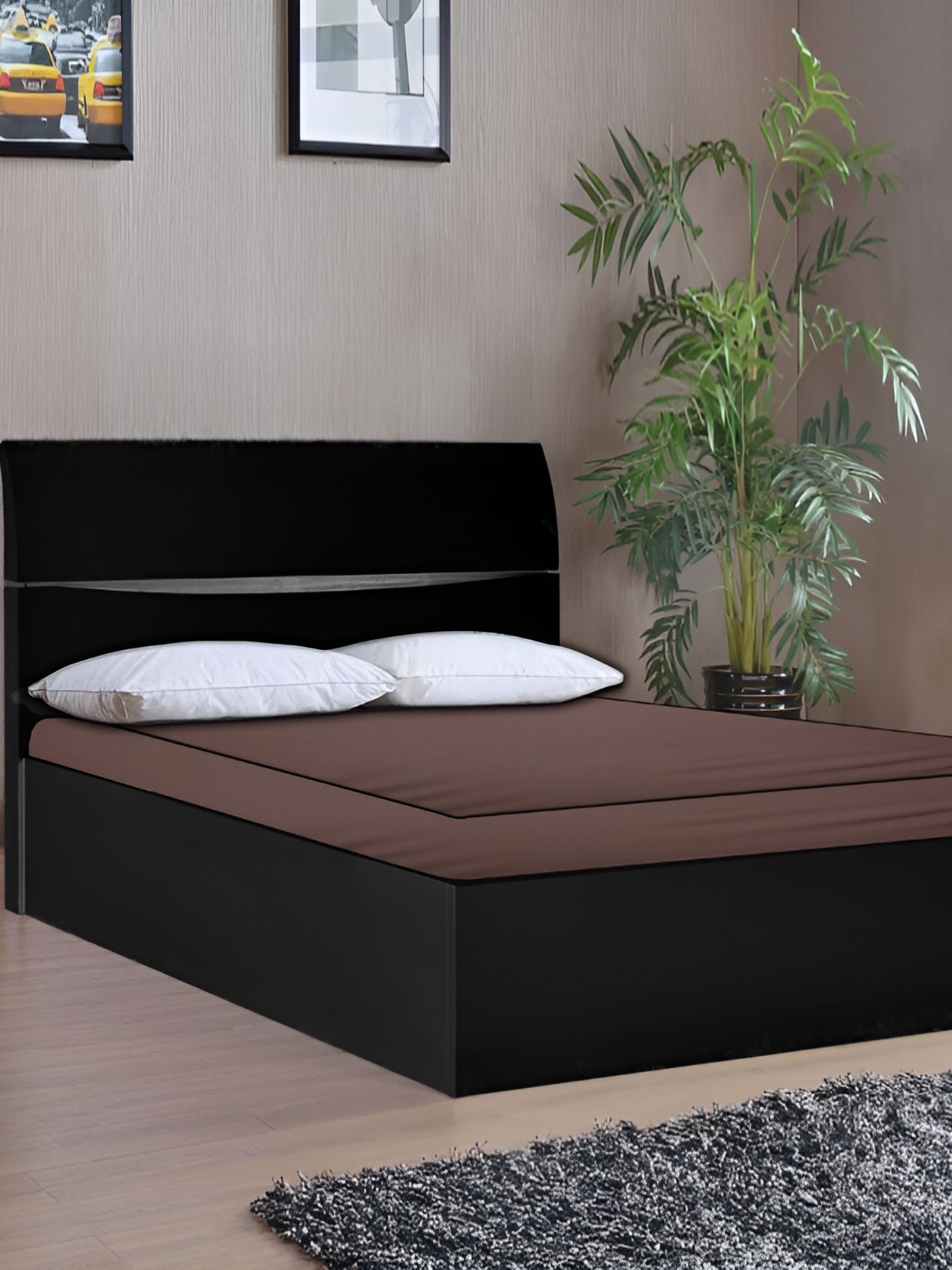 Stylista Brown Cotton Water Resistant Elastic Strap Single Mattress Protector