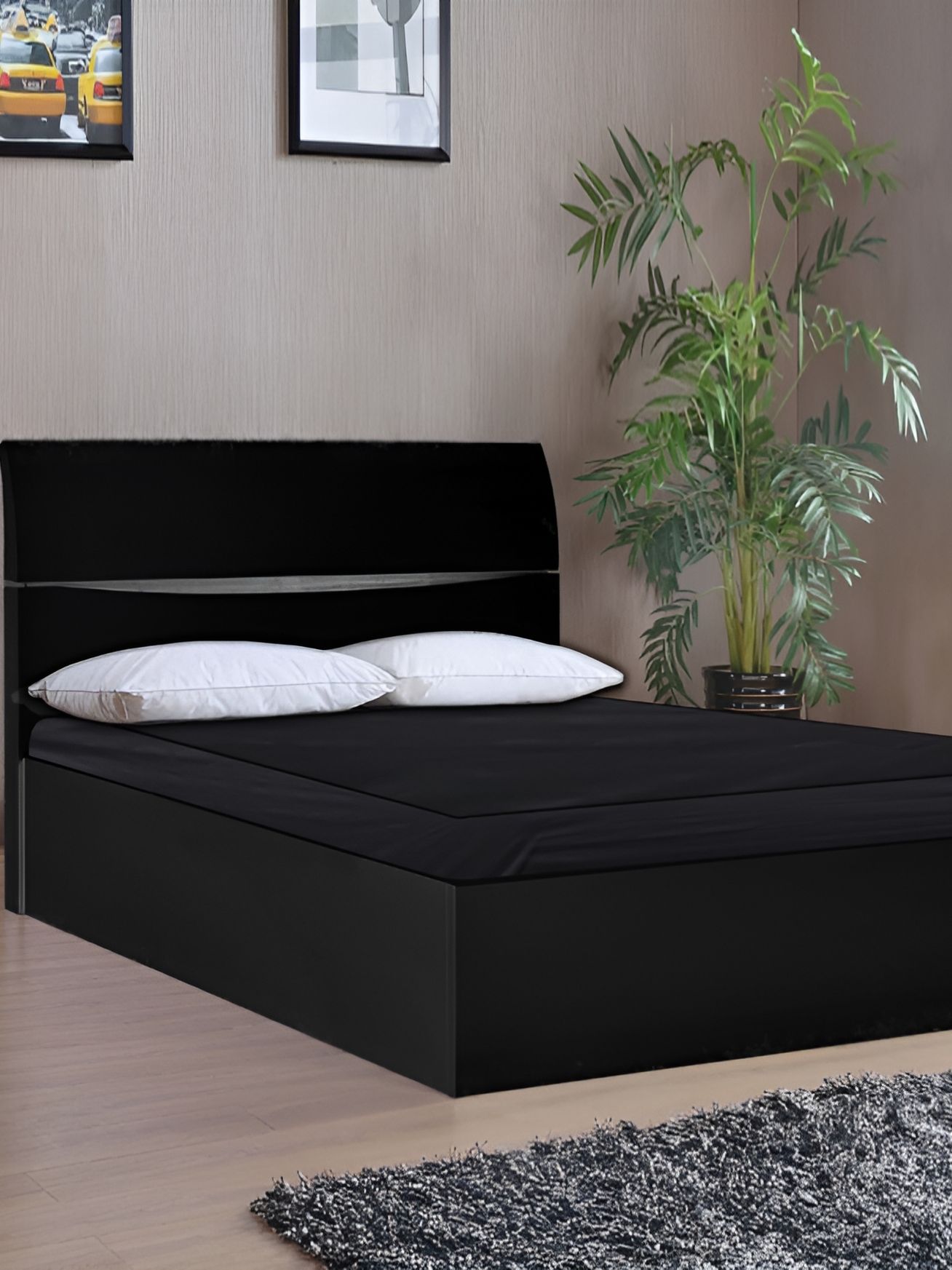 Stylista Black Cotton Water Resistant Elastic Strap Single Mattress Protector