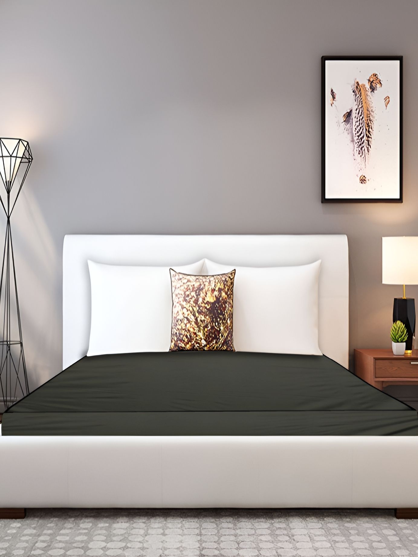 Stylista Green Cotton Water Resistant Elastic Strap Mattress Protector