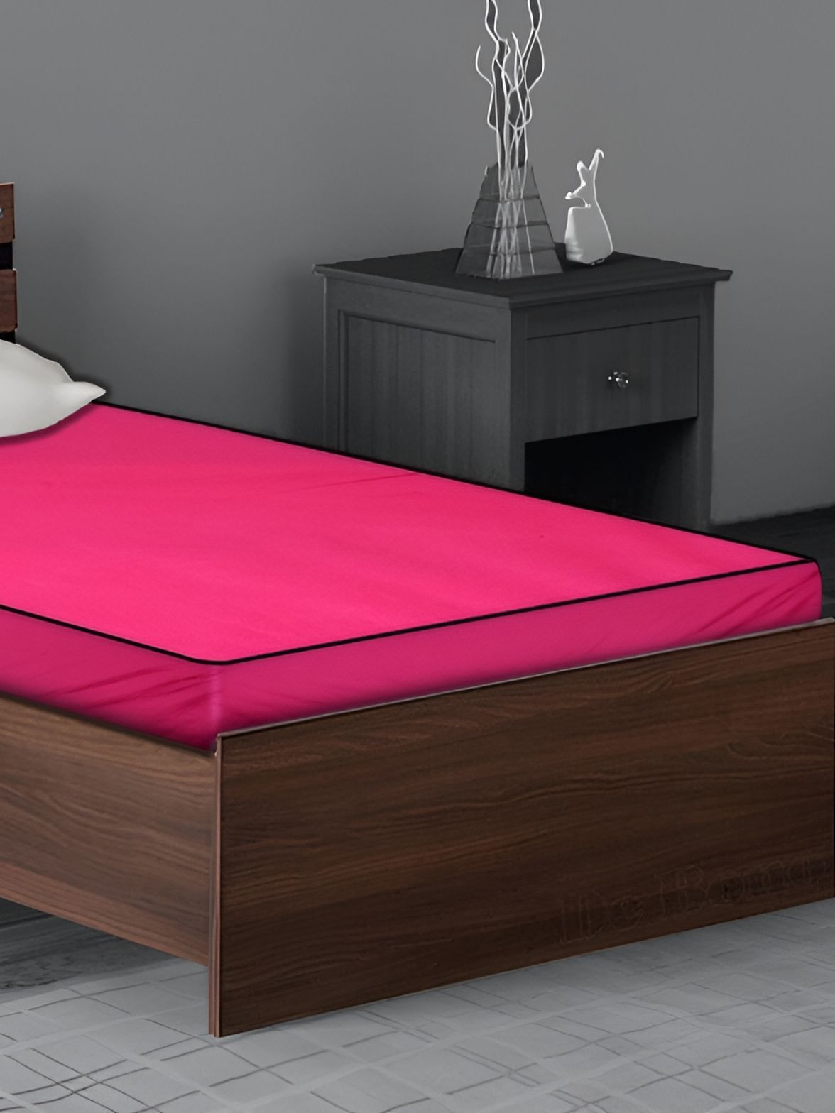 Stylista Pink Cotton Single Size Water Resistant Mattress Protector