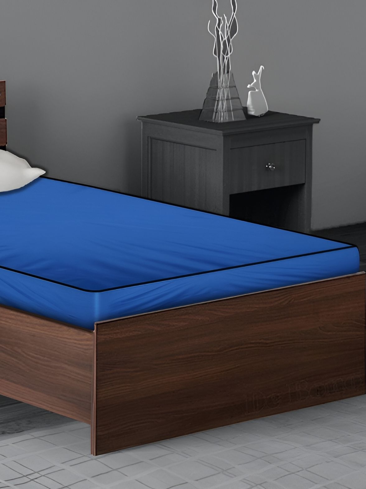 Stylista Blue Cotton Water Resistant Fitted Mattress Protector