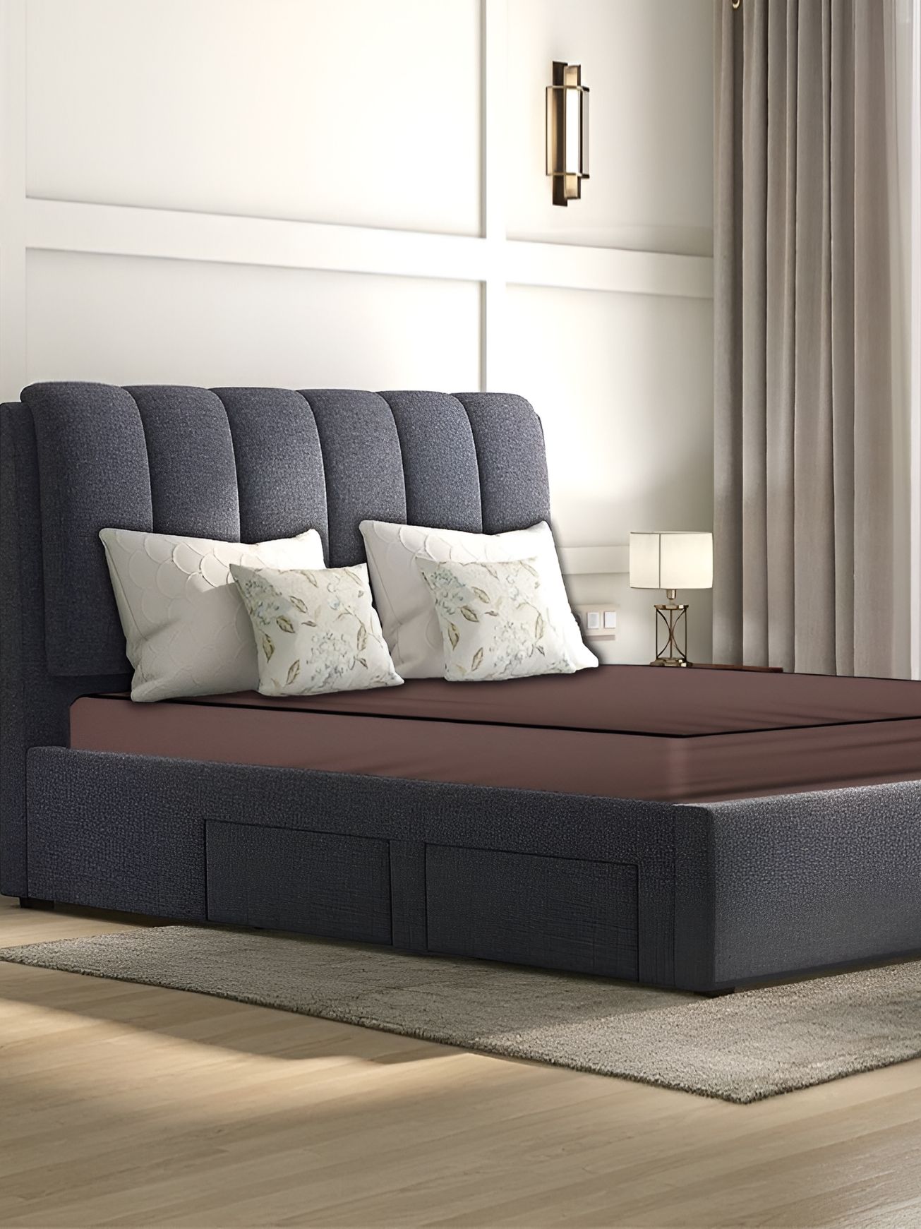Stylista Brown Cotton Water Resistant Fitted Mattress Protector