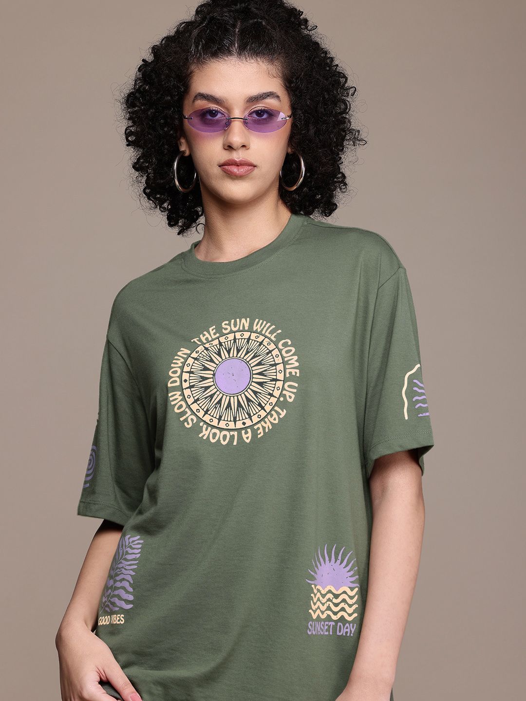 Buy The Roadster Life Co. Printed Drop-Shoulder Sleeves Oversized