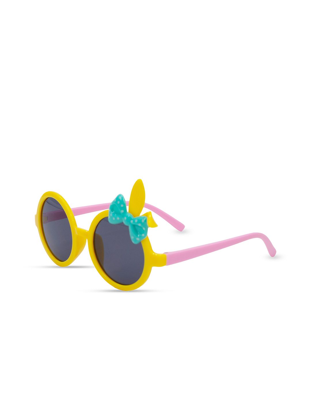 SYGA Kids Round Sunglasses With UV Protected Lens Goggles-EarTie-Yellow