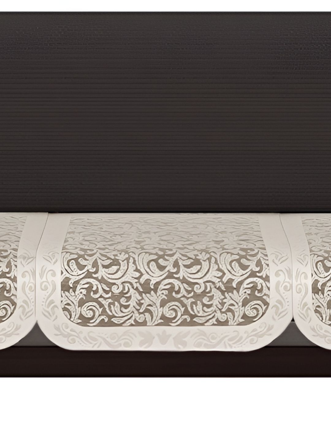 Stylista Flower Brown Floral Cotton Washable 3PC Straight 3 Seater Sofa Cover-68x29In