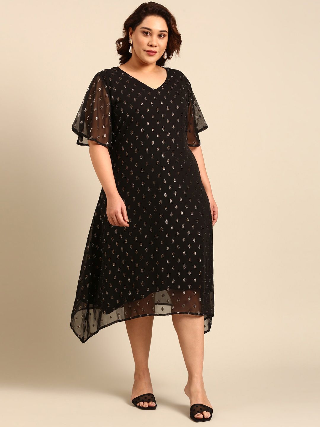 The Pink Moon Floral Print A-Line Dress